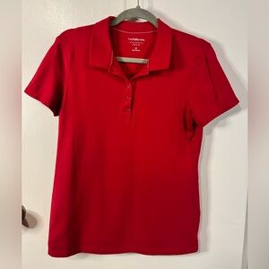 Croft & Barrow Red Fitted Polo Shirt Short Sleeve